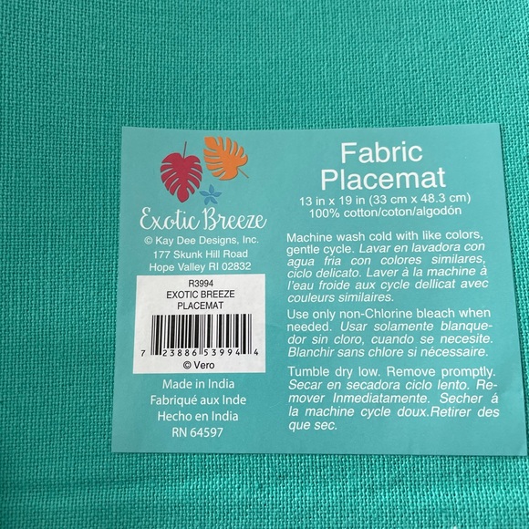 Placemat & Napkins set of 4 - Picture 7 of 7